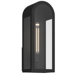 Marea Outdoor Wall Sconce - Textured Black / Clear