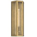 Berens Outdoor Wall Sconce - Natural Brass / Clear