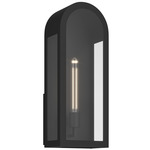 Marea Outdoor Wall Sconce - Textured Black / Clear