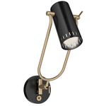 Ruehl Wall Sconce with Arm - Black / Champagne Bronze
