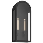 Marea Outdoor Wall Sconce - Textured Black / Clear