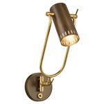 Ruehl Wall Sconce with Arm - Lacquered Bronze / Lacquered Brass