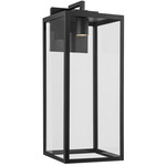 Branner Outdoor Wall Sconce - Textured Black / Clear