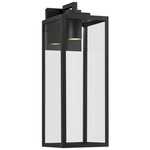 Branner Outdoor Wall Sconce - Textured Black / Clear