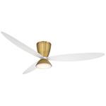 Hourglass Smart Ceiling Fan with Light - Legacy Brass / Flat White