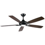 Dyno Ceiling Fan with Light - Coal / Dark Walnut / White