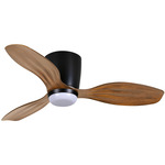 Ventiara Ceiling Fan with Light - Coal Black / Distressed Koa
