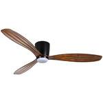 Ventiara Ceiling Fan with Light - Coal Black / Distressed Koa