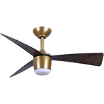 Elavan Ceiling Fan with Light - Legacy Brass / Dark Oak