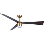 Elavan Ceiling Fan with Light - Legacy Brass / Dark Oak