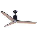 Tempri Ceiling Fan with Light - Coal Black / Ashwood