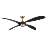 Mortyn Ceiling Fan with Light - Legacy Brass / Dark Oak