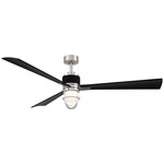 Nauticus Smart Ceiling Fan with Light - Brushed Nickel / Coal