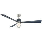 Nauticus Smart Ceiling Fan with Light - Brushed Nickel / Navy