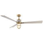 Nauticus Smart Ceiling Fan with Light - Legacy Brass / Warm Coastal Driftwood