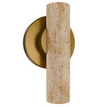 Holden Task Light - Aged Brass / Beige Travertine
