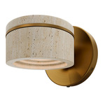 Sorin Task Light - Aged Brass / Beige Travertine