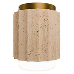 Caviar Color-Select Ceiling Light - Aged Brass / Beige Travertine