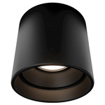 Squat Color-Select Outdoor Ceiling Light - Black / Frosted