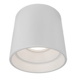 Squat Color-Select Outdoor Ceiling Light - White / Frosted