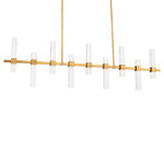 Cinaplex Linear Pendant - Aged Brass / Clear