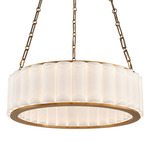 Poplin Pendant - Aged Brass / White