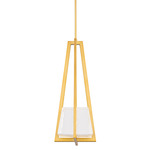 Karie Pendant - Aged Brass / Clear