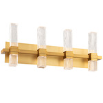 Cinaplex Bathroom Vanity Light - Aged Brass / Clear