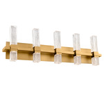 Cinaplex Bathroom Vanity Light - Aged Brass / Clear