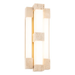 Conan Color-Select Wall Sconce - Aged Brass / Beige Travertine