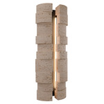 Formation Color-Select Outdoor Wall Sconce - Black / Beige Travertine