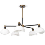 Brooklyn Chandelier - Antique Brass / Black / Milk