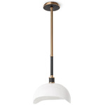 Brooklyn Pendant - Antique Brass / Black / Milk