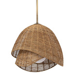 Mia Pendant - Antique Brass / Jute