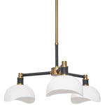 Brooklyn Chandelier - Antique Brass / Black / Milk