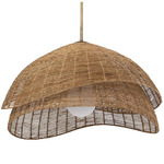 Mia Pendant - Antique Brass / Jute