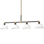 Brooklyn Linear Chandelier - Antique Brass / Black / Milk