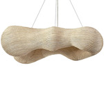 Ibiza Linear Chandelier - Champagne / Natural Abaca