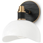 Brooklyn Wall Sconce - Antique Brass / Black / Milk