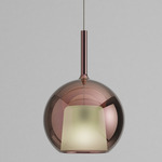 Glo Pendant - Matte Titanium Canopy / Mirroring Violet Glass