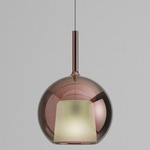 Glo Maxi Pendant - Matte Titanium Canopy / Mirroring Violet Glass