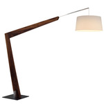 Valeo Floor Lamp - Walnut / White Linen