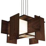 Muto Pendant - Brushed Aluminum / Dark Stained Walnut