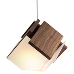 Mica LED Pendant - Brushed Aluminum / Oiled Walnut