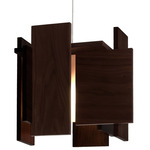 Abeo LED Pendant - Brushed Aluminum / Dark Stained Walnut