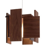 Abeo LED Pendant - Brushed Aluminum / Oiled Walnut