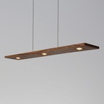 Vix Linear Pendant - Brushed Aluminum / Dark Stained Walnut