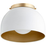 Dome Ceiling Light - Studio White / Aged Brass