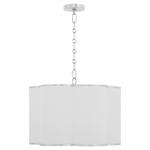 Belinder Fabric Pendant - Chrome / White