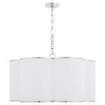 Belinder Fabric Pendant - Chrome / White